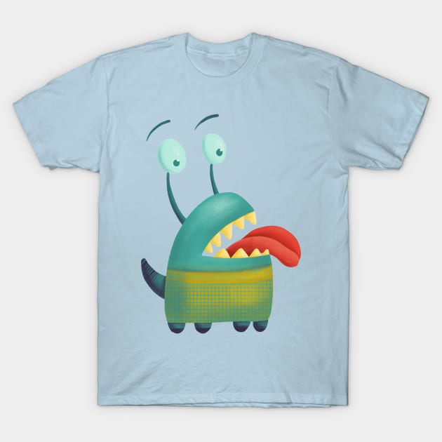 Lovesick monster sticking tongue out T-Shirt by nobelbunt